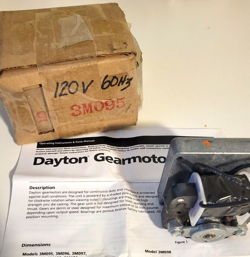 DAYTON 3M095 GEARMOTOR 120V 60HZ 0.3A 1 RPM