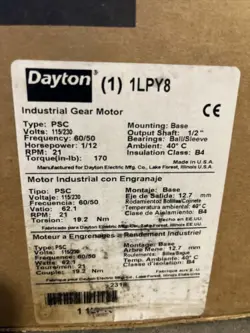 1LPY8 GEAR MOTOR