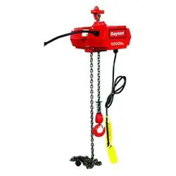 DAYTON 2GXH1 ELECTRIC CHAIN HOIST, 1,000 LB, 15 FT, HOOK MOUNTED - NO TROLLEY,