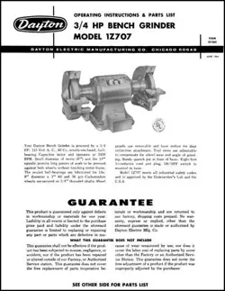 BENCH GRINDER INSTRUCTIONS