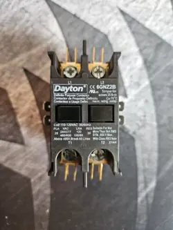 DAYTON 6GNZ2B DEFINITE PURPOSE CONTACTOR 2-POLE FLA - 277 VAC
