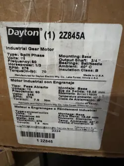 DAYTON AC GEARMOTOR MODEL 2Z845A - READ DESCRIPTION