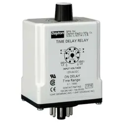 DAYTON 24EP11 TIME DELAY RLAY,24VAC/DC,10A,DPDT,3 SEC.