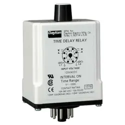 DAYTON 24EN70 TIME DELAY RELAY,24VAC/DC,10A,DPDT