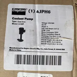 PUMP COOLANT 3/4HP