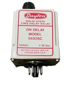 🔥(AN) DAYTON, 5X828C, SOLID STATE DELAY RELAY .1-10 SEC 120V