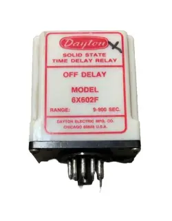🔥(AN) USED DAYTON 6X602F SOLID STATE TIME DELAY RELAY 9-900 SEC
