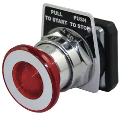 DAYTON NON-ILLUMINATED PUSH BUTTON, TYPE OF OPERATOR: 40MM MUSHROOM HEAD,