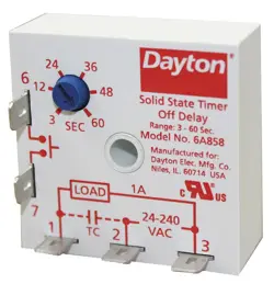DAYTON ENCAPSULATED TIMER RELAY, 1A, SOLID STATE