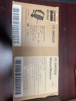 DAYTON MOTOR 3M552D SHADED POLE 1550RPM 1/100HP 115V 60HZ