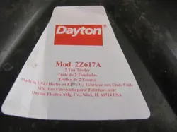 LOT OF 2 DAYTON 2Z617A C-100 CHAIN HOIST TROLLEY + COLLECTOR ASSY. 2 TON