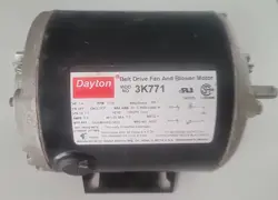 DAYTON 3K771 BELT DRIVE FAN/BLOWER MOTOR, 1/4 HP, 48Y FRAME, 115V AC VOLTAGE.