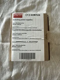 DAYTON 33NT20 POWER SUPPLY INPUT: 100-240VAC OUTPUT: 24VDC