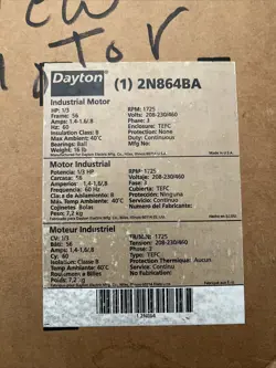 1/3 HP 1725RPM