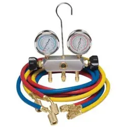 DAYTON 4PDF9 MANIFOLD GAUGE SET, 2 VALVE,3 HOSES