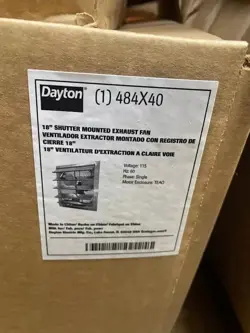 DAYTON 484X40 SHUTTER MOUNT EXHAUST FAN,BLADE 18