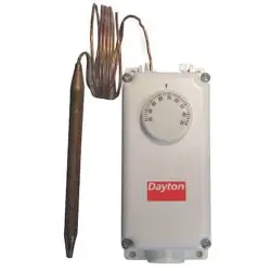 DAYTON 2NNR6 LINE VOLT MECHANICAL TSTAT, OPEN/CLOSE ON RISE, SPDT, 24 TO 600VAC