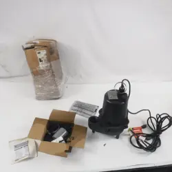 SEE DESC DAYTON SEWAGE EJECTOR PUMP 3BB88, 1/2 HP SINGLE PHASE 120V 1750RPM