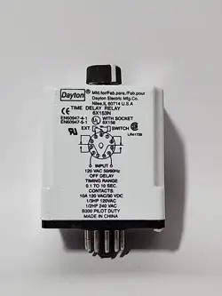 DAYTON 6X153N TIME DELAY RELAY, 120VAC, 50/60HZ
