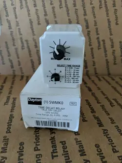 DAYTON 5WMK0 TIME DELAY RELAY 120VAC/DC 10A DPDT