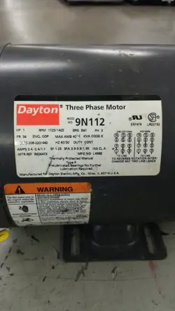 208-220/440 1725/1425 RPM