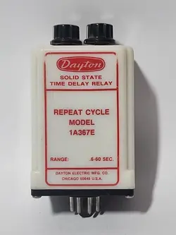 DAYTON 1A367E, TIME DELAY RELAY, 0.6-60 SEC, NIB, BN3123