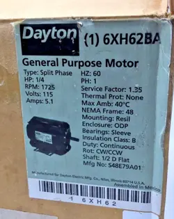 1/4HP 1725RPM 115V