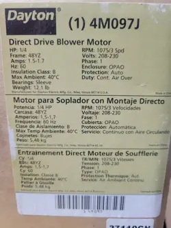 208/230 VOLTS 1075RPM