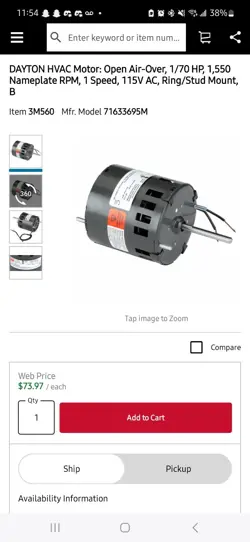 71633693M 1/20HP 1550RPM