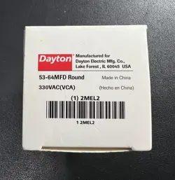 DAYTON 2MEL2 53-64 MFD ROUND MOTOR START CAPACITOR
