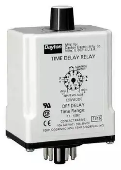 DAYTON 1EGC6 TIME DELAY RELAY  120V AC/DC 10A  BRAND NEW IN BOX