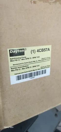 DAYTON 4CB57A SELF-PRIMING