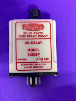 DAYTON 5X829F SOLID STATE TIME DELAY RELAY 1.8-180 SEC