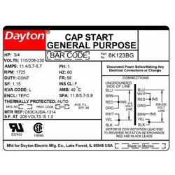 6K123 CAPACITOR-START