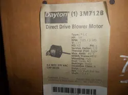 NEW DAYTON 3M712B DIRECT DRIVE BLOWER MOTOR 3 SPEED 1/4HP 1075 RPM 277 VOLT