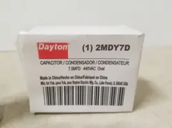 DAYTON 2MDY7D MOTOR RUN CAPACITOR 7.5MFD OVAL 440VAC