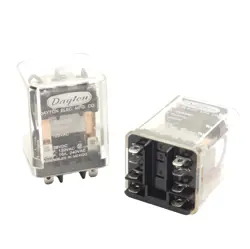 LOT OF 2 DAYTON 5X838F GENERAL PURPOSE RELAY, 10A 240VAC/28VDC DPDT, 120VAC COIL
