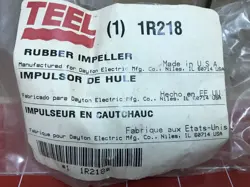 TEEL PUMPS REPLACEMENT NEOPRENE IMPELLER PART NO. 1R218 DAYTON ELECTRIC MFG. CO.