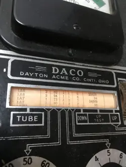 DACO DAYTON ACME TUBE TESTER 606 FOR PARTS OR REPAIR