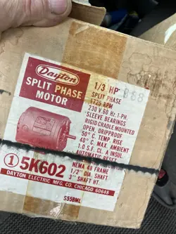 NEW DAYTON 5K602 NEW S55JXBML-2662 1/3HP 230V SPLIT PHASE FAN / BLOWER MOTOR NEW