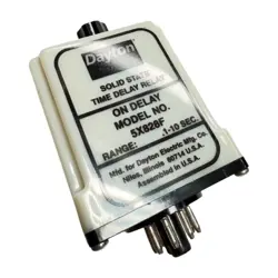 DAYTON 5X828F SOLID STATE TIME DELAY RELAY, 120V, 50/60HZ RANGE 1-10 SEC.