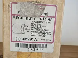 DAYTON MOTOR 3M291A1/15 HP  1550 RPM  115 VOLT  NO THERMAL PROTECTION  CCW SHAFT
