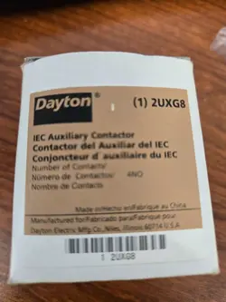 IEC AUXILIARY CONTACT BLOCK 3/1.5 AMPS FRONT MOUNT 120VAC/240VDC - DAYTON 2UXG8