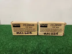 (2) DAYTON 2X529 PILLOW BLOCK BEARING,5/8 IN BORE, BRONZE 2X529