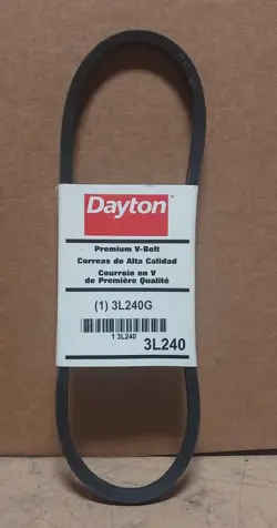 DAYTON #3L240G V-BELT (24” OUTSIDE LONG, 3/8” TOP WIDE, .219” THICK) K139