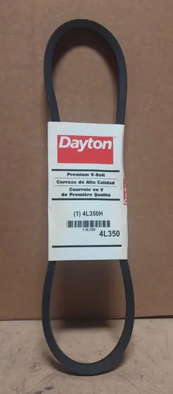 DAYTON #4L350H V-BELT (35” OUTSIDE LONG, 1/2” TOP WIDE, .313” THICK) K148