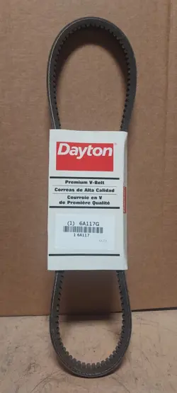 DAYTON #6A117G, AX-33 V-BELT (35” OUTSIDE LONG, 1/2” TOP WIDE, .313” THICK) K137