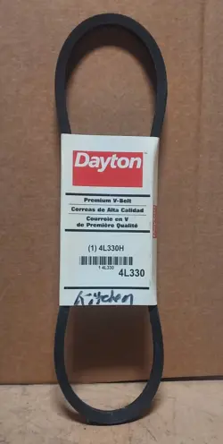 DAYTON #4L330H V-BELT (33” OUTSIDE LONG, 1/2” TOP WIDE, .313” THICK) M111
