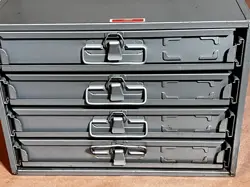 VINTAGE DAYTON INDUSTRIAL METAL 4 DRAWERS SMALL PARTS MACHINIST STORAGE CABINET