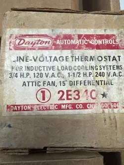 DAYTON 2E340 REFRIGERATION THERMOSTATS SWITCH CONTROL